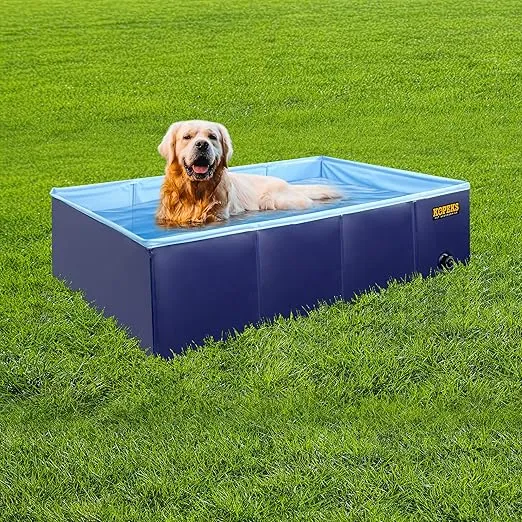KOPEKS Outdoor Rectangular Swimming Pool Bathing Tub - Portable Foldable - Large - 43" x 27" - Blue,KPS-1084