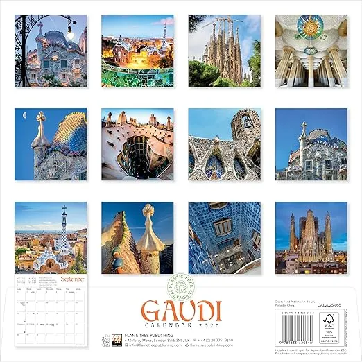 Gaudí Wall Calendar 2025 (Art Calendar)