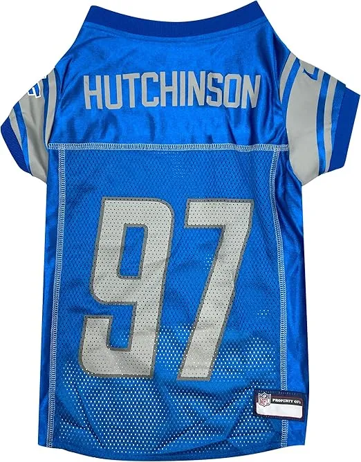 NFLPA Aidan Hutchinson PET Jersey, NFL Dog Shirt, Size X-Small, Detroit Lions Mesh Jersey for Dogs