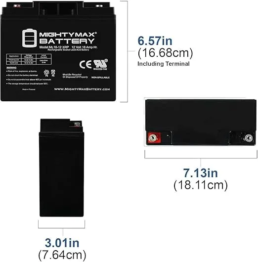 Mighty Max Battery 12V 18AH SLA Replacement Battery for Briggs Stratton 193463GS
