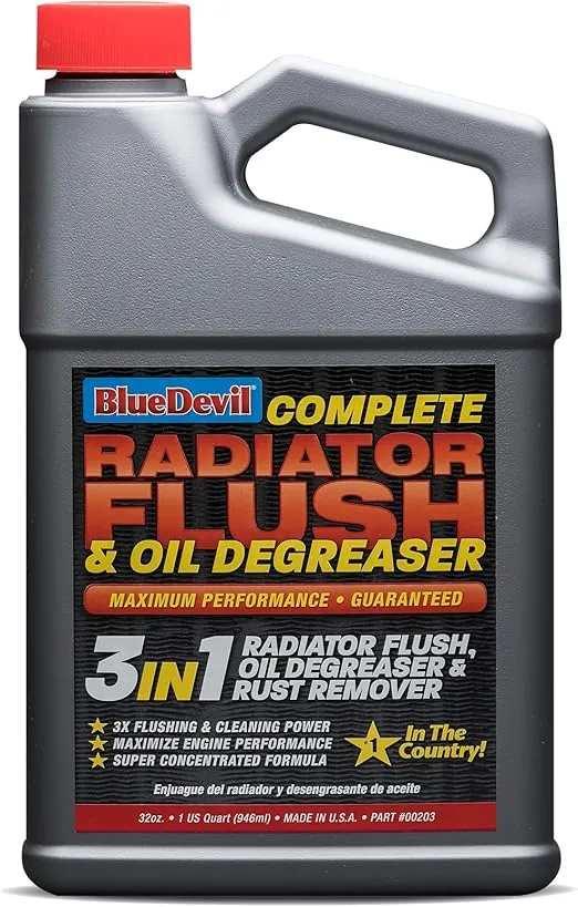 BlueDevil Products 00203 Radiator Flush & Oil Degreaser - 1 Quart