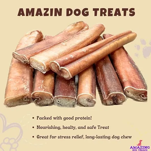 Amazing Dog Treats Bully Sticks 6 Inch [Extra Thick - 20 Pcs/Pck] -NO Hide Bones for Dogs - Safe Chews for Dogs - Long Lasting Bully Sticks for Dogs