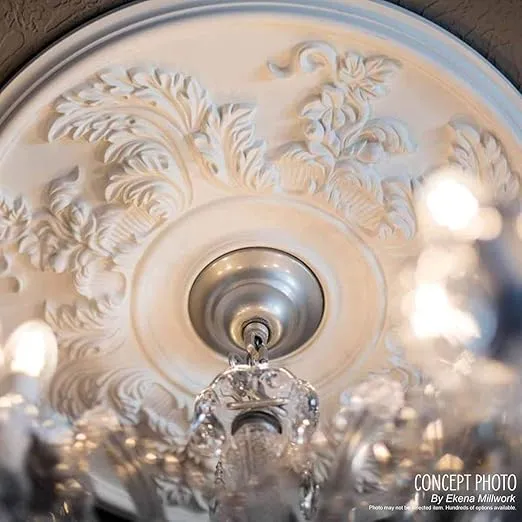Ekena Millwork CM12CL Classic Ceiling Medallion, 12 3/8"OD x 4"ID x 1 1/8"P, Factory Primed