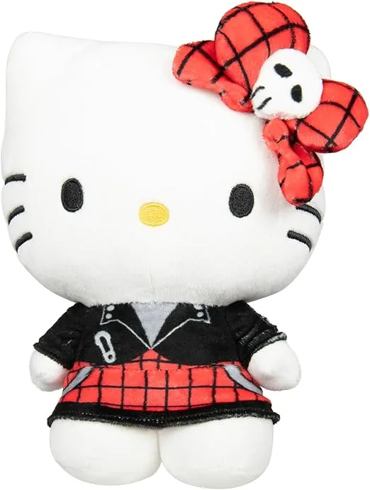 Hello Kitty and Friends Series 2, Hello Kitty Red Punks Plush - Officially Licensed Sanrio Product from Jazwares - Ages 6+