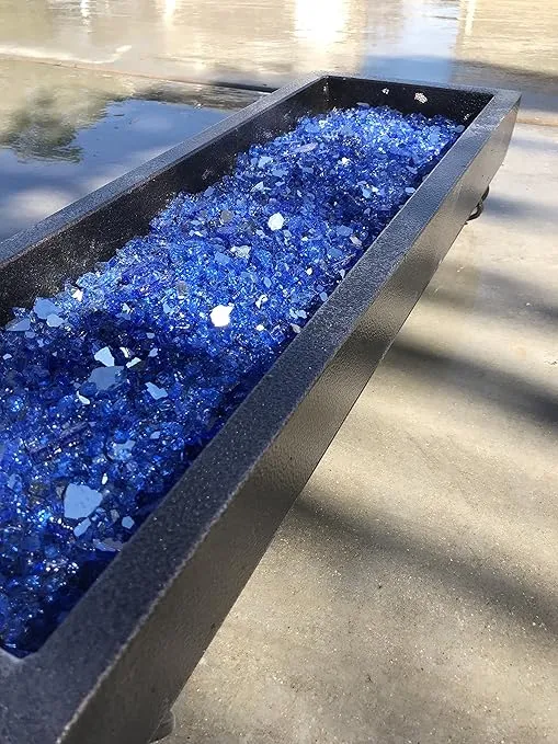 Cobalt Blue Reflective 1/2" Fire Glass, Beautiful Blue fire Glass for Propane or Natural Gas fire Pit. Fire Pit Glass 10lbs