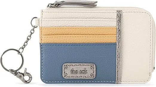 The Sak Iris Wallet in Leather, Elevated Card Holder with Keychain