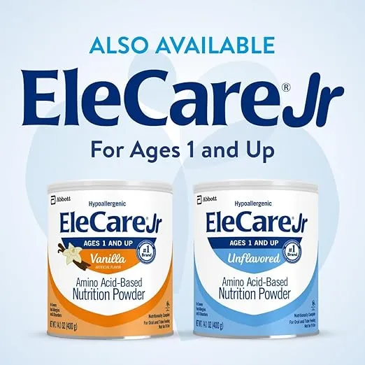 EleCare Hypoallergenic Amino Acid-Based Infant Formula, Complete Nutrition for Food Allergies and GI Conditions, Amino Acid-Based Baby Formula Powder, 14.1-oz Can