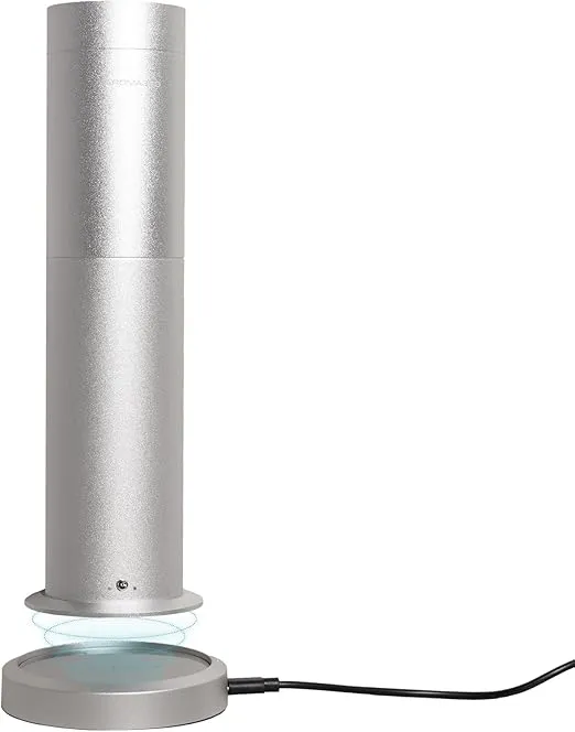 Aroma360 - Wireless Pro Essential Oil Diffuser - 600 sq ft Coverage - Cordless & Portable with Remote - Aromatherapy Scent Diffuser - Home, Spa, Office & Business - Air Freshener - Metallic Silver
