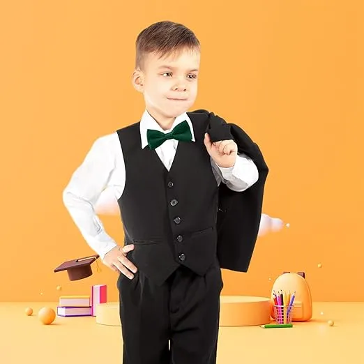 Classic Bow Tie Adjustable Neck Bow Tie Solid Color Satin Bow Tie for Boy Wedding Party Dress up