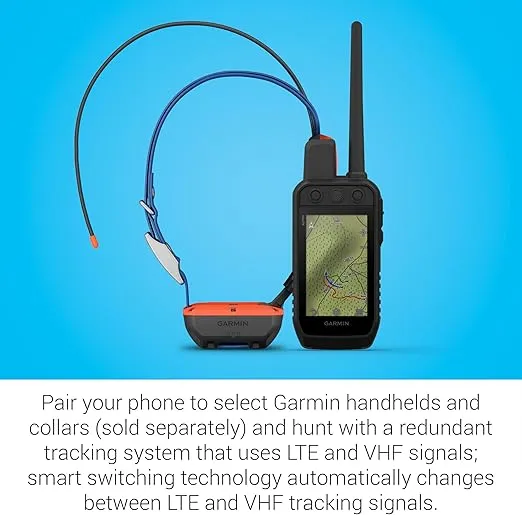 Garmin Alpha® LTE, Cellular Technology Dog Tracker, See Your Dog's Movements On Your Compatible Smartphone or Integrate it with Your Garmin Dog Tracking System to Track via VHF or LTE