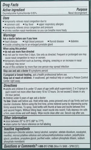 Afrin No Drip Severe Congestion Maximum Strength Nasal Spray - 12 Hour Nasal Spray Relief for Nose Congestion, Nasal Swelling, and Allergies - 2 x 0.5 Fl Oz Bottles - Pack of 1
