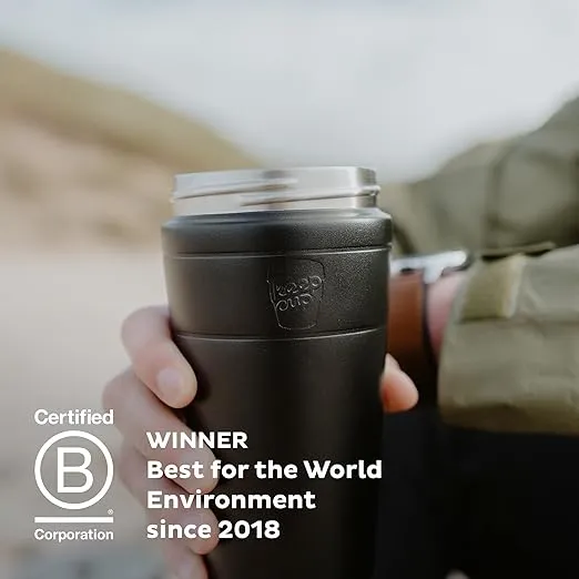 KeepCup Traveller, Reusable Travel Mug - Vacuum Insulated Stainless Steel Cup with Leakproof Sipper Lid - 12oz/340ml - Calenture