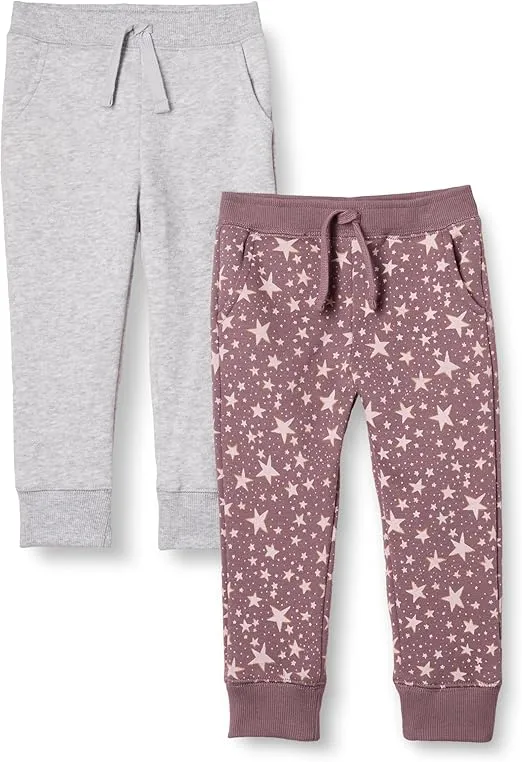 Amazon Essentials Girls and Toddlers' Sweatpants, Multipacks