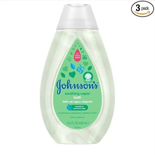 Johnson's Baby Soothing Vapor Bath to Relax Babies, 13.6 Fl Oz, Pack of 3