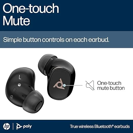 Poly – Voyager Free 20 – True Wireless Earbuds in Black - Adaptive ANC, AI Enhanced Audio and Personalized Comfort - Works with PC/Mobile