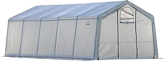 ShelterLogic 70590 Greenhouse Walk-Thru Access Peak Roof Style Outdoor Backyard Garden Heavy Duty Plant Shelter, 12' x 20', Multi