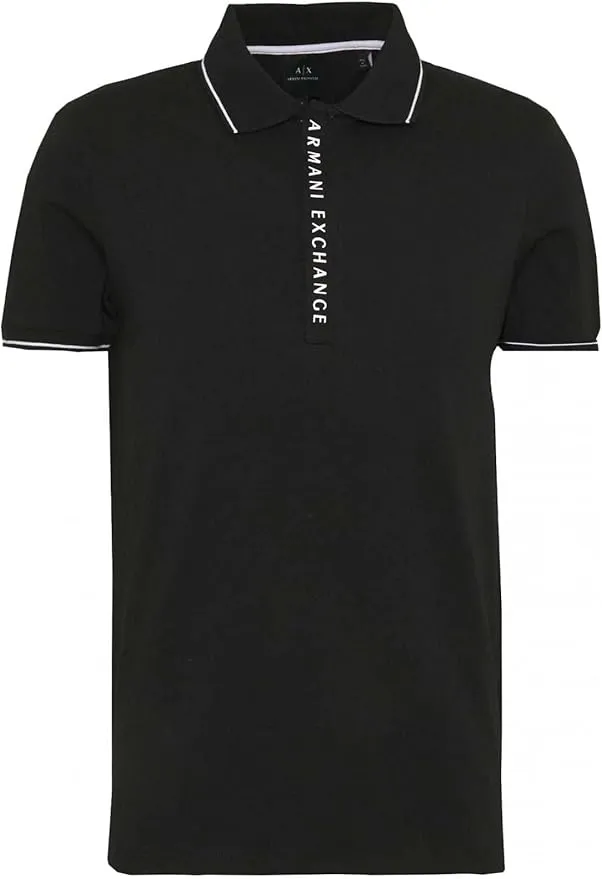 A|X ARMANI EXCHANGE Men's Logo Zip Jersey Polo