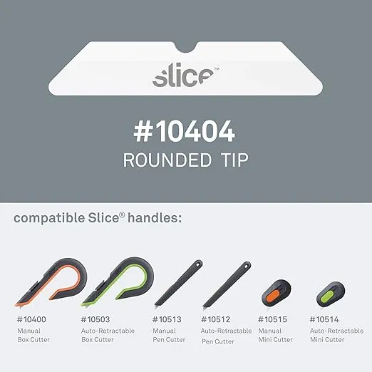 Slice 10404 Replacement Blade, Ceramic, Finger Friendly, Rounded Tip, Lasts 11x Longer Than Metal