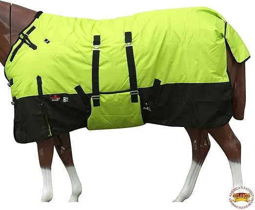 HILASON 1200D Winter Waterproof Poly Horse Blanket Belly Wrap | Horse Blanket | Horse Turnout Blanket | Horse Blankets for Winter | Waterproof Turnout Blankets for Horses | Blankets for Horses 78 in