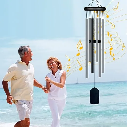 Garden Wind Chimes with 6 Aluminum Alloy Tubes and Hook,Memorial Wind Chimes for Home Decor Garden Patio Outdoor