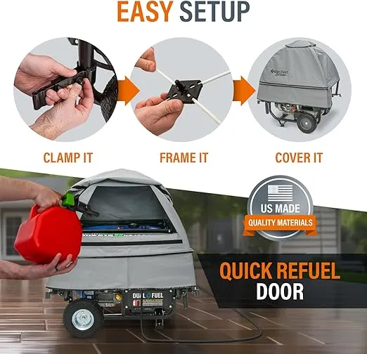 GenTent Generator Running Cover - Universal Kit - for Open Frame Portable Generators (Extreme, Grey)