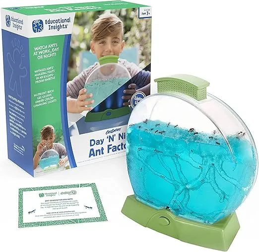 Educational Insights GeoSafari Day 'N' Night Ant Factory (Glow Ant Factory) STEM Learning, Ages 7+