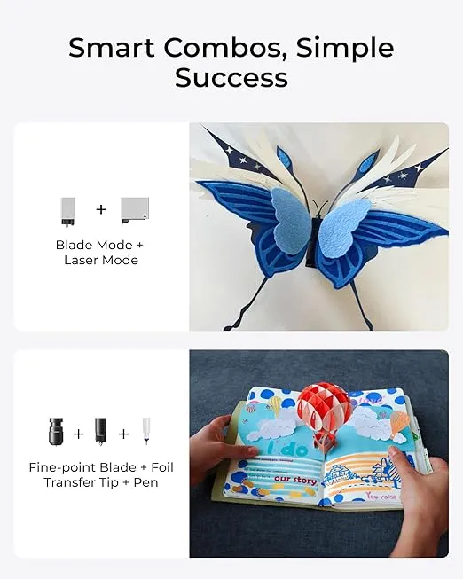 xTool M1 Ultra 4-in-1 Craft Machine - Vinyl Cutter, 20W Laser Engraver, Pen Drawing, and Scapbooking, Smart Cutting Machine for 1000+ Materials, Perfect for DIY T-Shirt, Gift Card, Wood Craft, etc