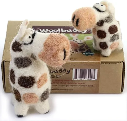 Woolbuddy Needle Felting Kit - Felting Kits for Beginners Adults - Adorable Designs with Clear Instructions - Felting Kit with Wool Roving, Felting Needles and Clear Instructions for Easy Crafting
