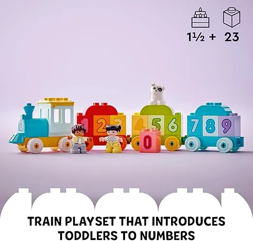 LEGO DUPLO My First Number Train Toy with Bricks for Learning Numbers, Preschool Educational Toys for 1.5-3 Year Old Toddlers, Girls & Boys, Early Development Activity Set, 10954