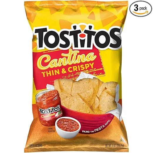 Frito Lay, Tostitos, Simply Natural, Yellow Corn Tortilla Chips, 9oz Bag (Pack of 3) by Tostitos