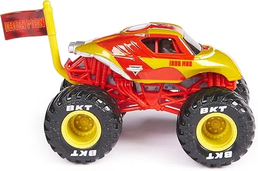 Monster Jam 2024 Marvel 1:64 Scale Diecast Series 1 Monster Truck with Flag: Iron Man