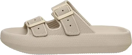 CUSHIONAIRE Women's Fame recovery cloud slide with +Comfort