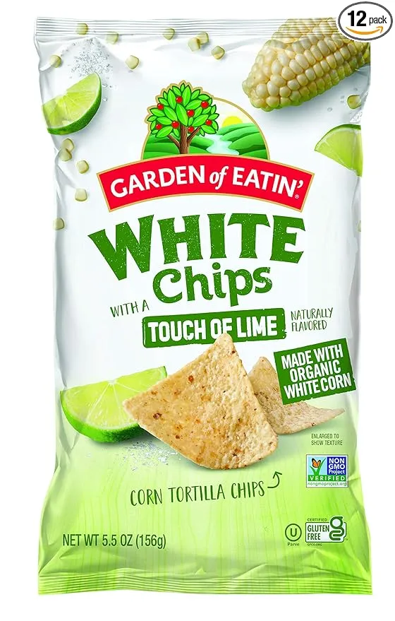 Garden of Eatin' Tortilla Chips, Lime, White Chips with a Touch of Lime, 5.5 oz (Pack of 12)