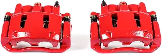 Power Stop Front S4606 Pair of High-Temp Red Powder Coated Calipers For Explorer, Ranger, Mazda B2300, Mazda B2300, Mazda B, Mazda B, Mazda B3000, Mazda B4000, Mountaineer [Model Specific]