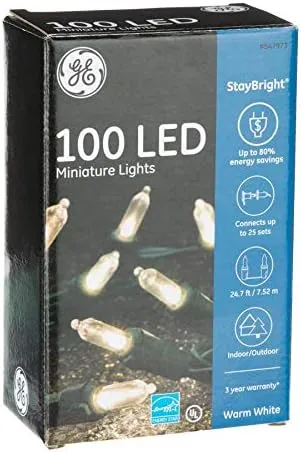 INC GE90436 GE100LT White Staybright Set