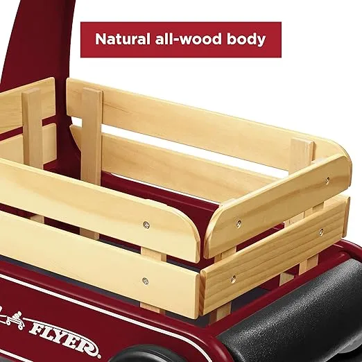 Radio Flyer Classic Walker Wagon, Sit to Stand Toddler Toy, Wood Walker, For Ages 1-4, Red
