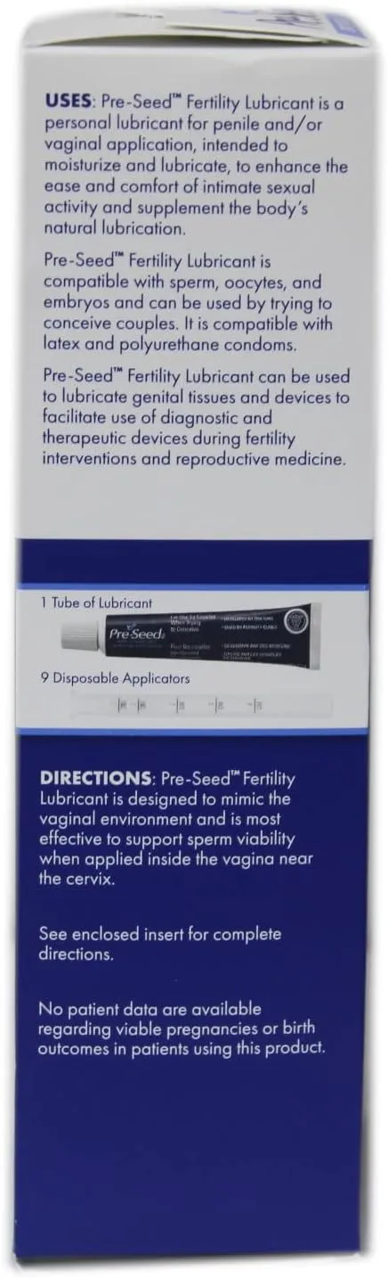 Pre-Seed Lubricant Multi-use, 40-gram tube with 9 applicators (Pack of 2)