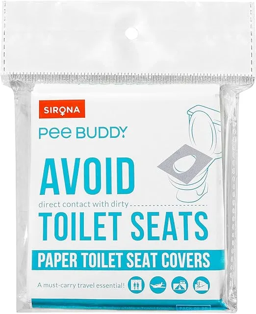 PeeBuddy Disposable Paper Toilet Seat Covers (Pack of 20) | No Direct Contact with Unhygieneic Seats| Easy to Dispose| Nature Friendly| Must Have for Women