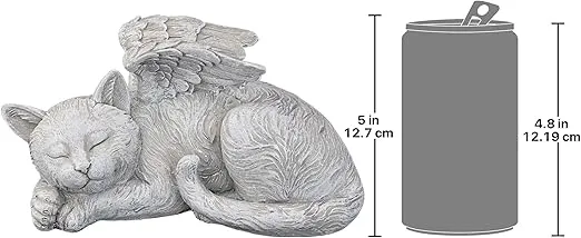 Design Toscano QL6080 Cat Angel Pet Memorial Grave Marker Tribute Statue, 10 Inches Wide, 5 Inches Deep, 5 Inches High, Antique Stone Finish