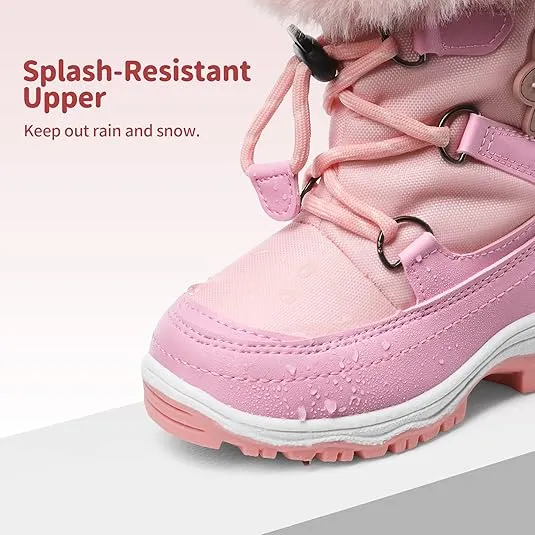 DREAM PAIRS Girls Toddler Snow Boots Slip Resistant Faux Fur Lined Mid Calf Little Kids Winter Shoes