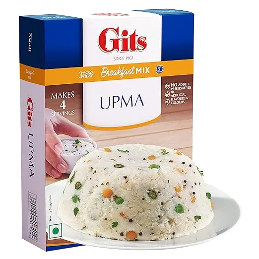 Gits Instant Upma Breakfast Mix, 800g (Pack of 4 X 200g Each)