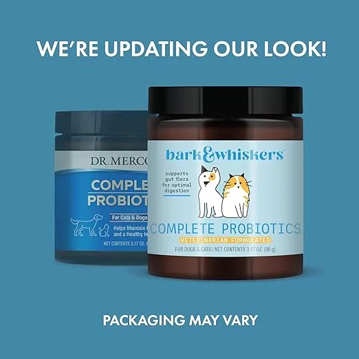 Bark & Whiskers Complete Probiotics, for Dogs and Cats, 3.17 oz (90 g), Supports Immune Function, Digestive Support, Veterinarian Formulated, Non GMO, Dr. Mercola