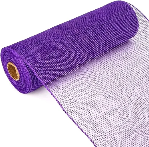 Ribbli Purple Mesh Ribbon,10 inch x 30 feet(10Yard), Halloween Ribbon for Wreath Swags and Christmas Tree Decoration (Non-Metallic)