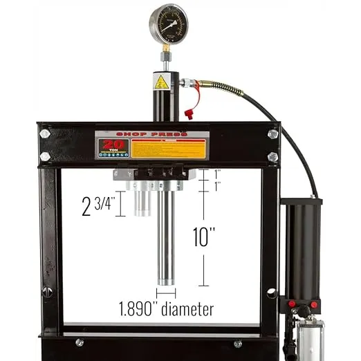 Black Widow BD-PRESS-20A-20 Ton Air-Operated Mechanic Repair Shop Press