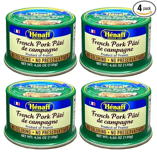 Henaff French Pork Pate de campagne, Country Pate - 130 grams (4 PACK)