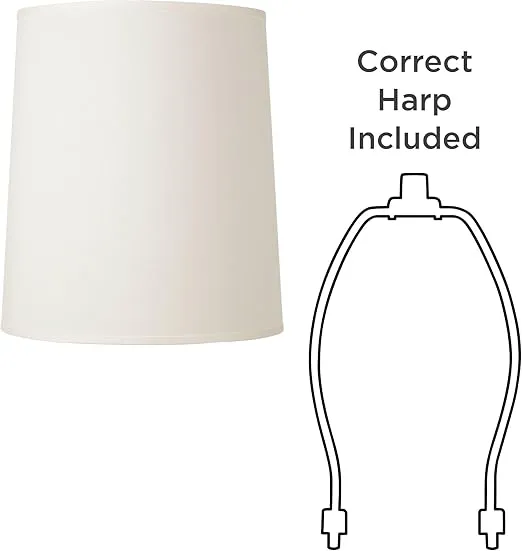 Set of 2 Tall Drum Lamp Shades Off-White Large 14" Top x 16" Bottom x 18" High Spider with Replacement Harp and Finial Fitting - Springcrest