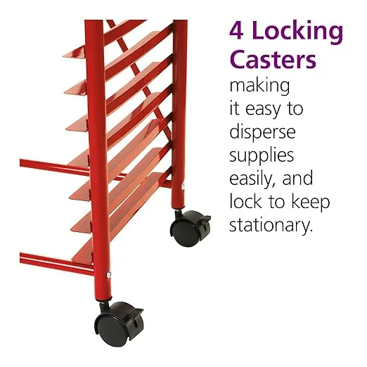 Colorations® Mobile Art Rack, Easy Classroom Prep, Ideal for Paintings, Organize & Transport Art Materials, Manipulatives, Puzzles, 20 Slots for Trays, Trays Not Included with Rack