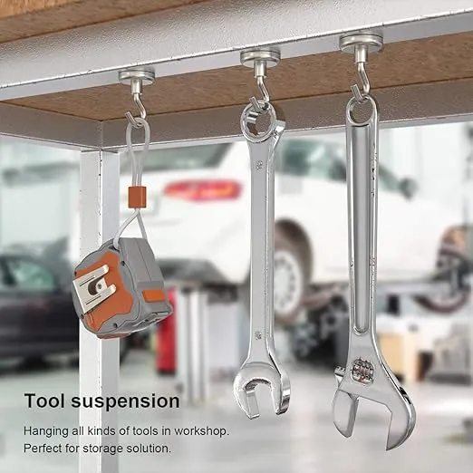 Magnetic Hooks Heavy Duty, 110 lbs Strong Magnet Hooks for Hanging, Magnet with Hook for Cruise, Refrigerator, Pack of 6