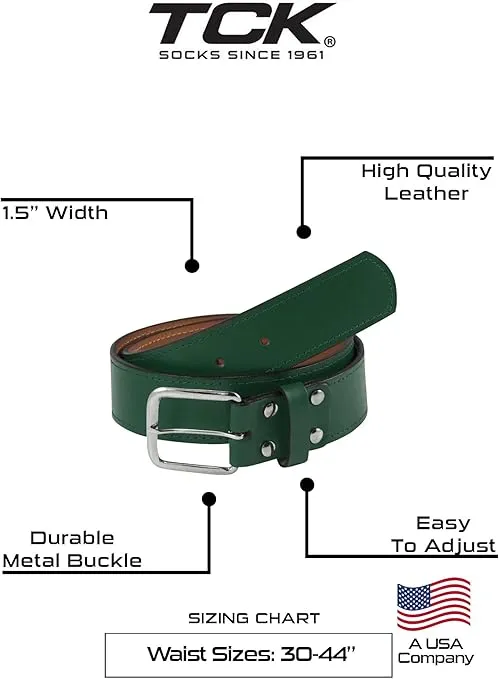 TCK Premium Leather Belt Baseball/Softball Umpires, Football/Basketball Referees, All Coaches (5 Colors, Sizes 30-44)