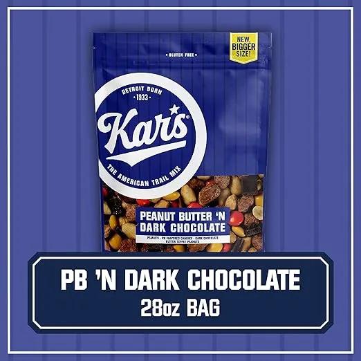 Kar’s Nuts Peanut Butter ‘n Dark Chocolate Trail Mix, 28 oz – Resealable Pouch (Pack of 1), Gluten-Free Snack Mix